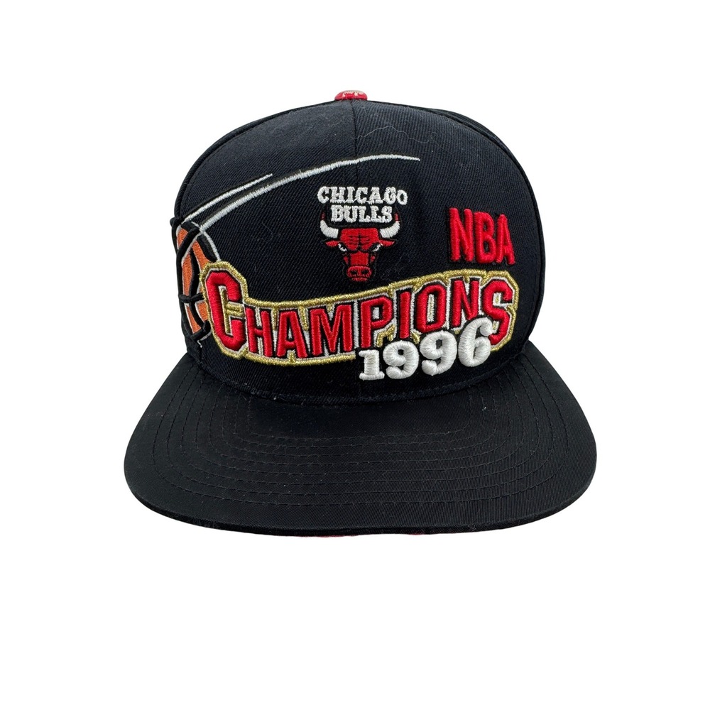 Mitchell & Ness Chicago Bulls 1996 Champions Hat Mens OSFM Black Snapback Cap